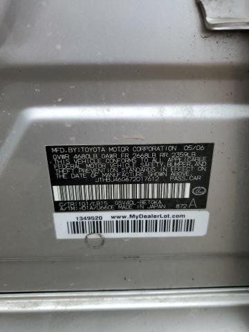 2007 Lexus Es 350 VIN: JTHBJ46G672017612 Lot: 60492214