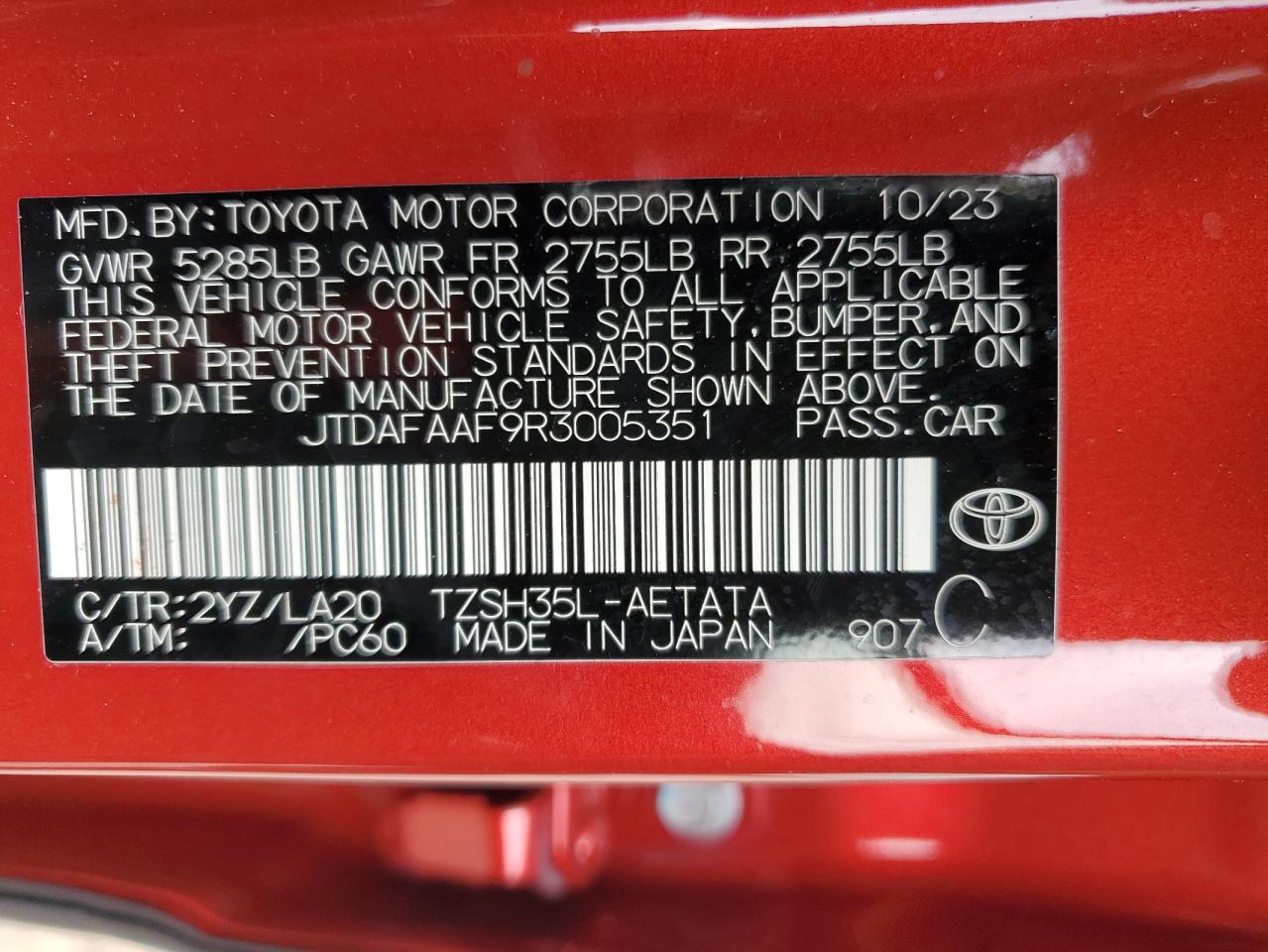 JTDAFAAF9R3005351 2024 Toyota Crown Platinum