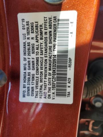 2019 HONDA CIVIC LX - 19XFC2F69KE020914