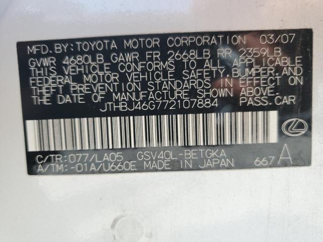 JTHBJ46G772107884 2007 Lexus Es 350