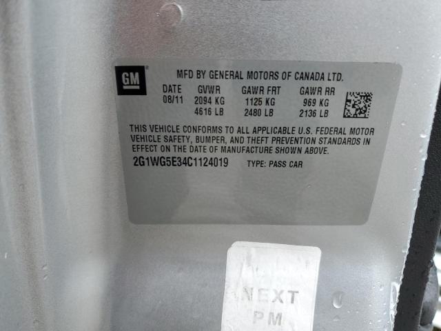 2012 Chevrolet Impala Lt VIN: 2G1WG5E34C1124019 Lot: 60441564