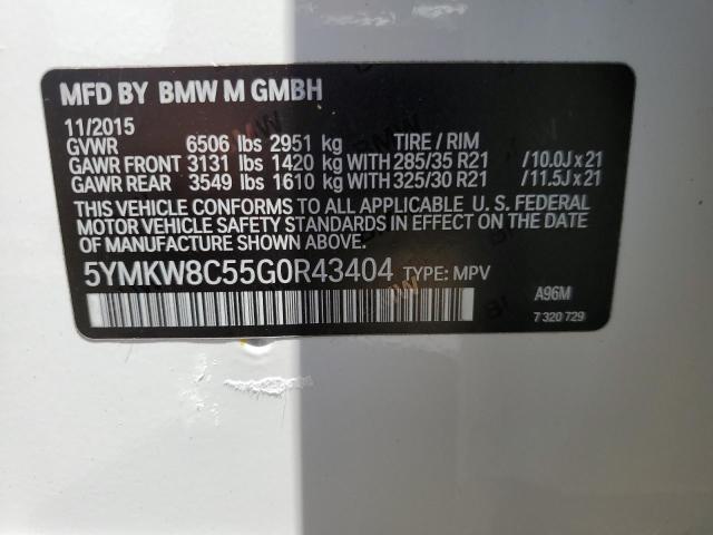 VIN 5YMKW8C55G0R43404 2016 BMW X6, M no.13