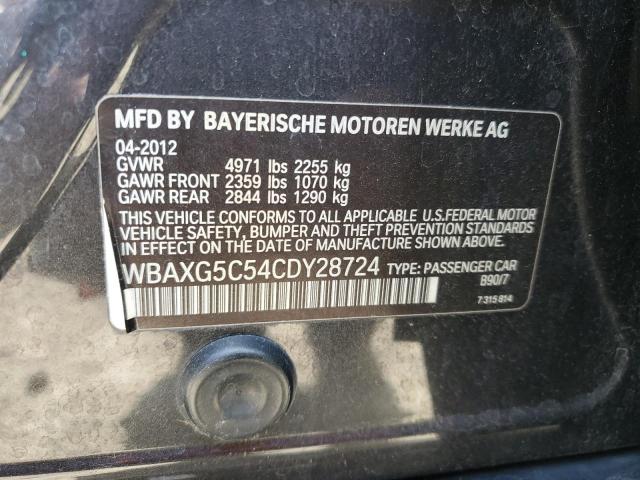 2012 BMW 528 I VIN: WBAXG5C54CDY28724 Lot: 60135484