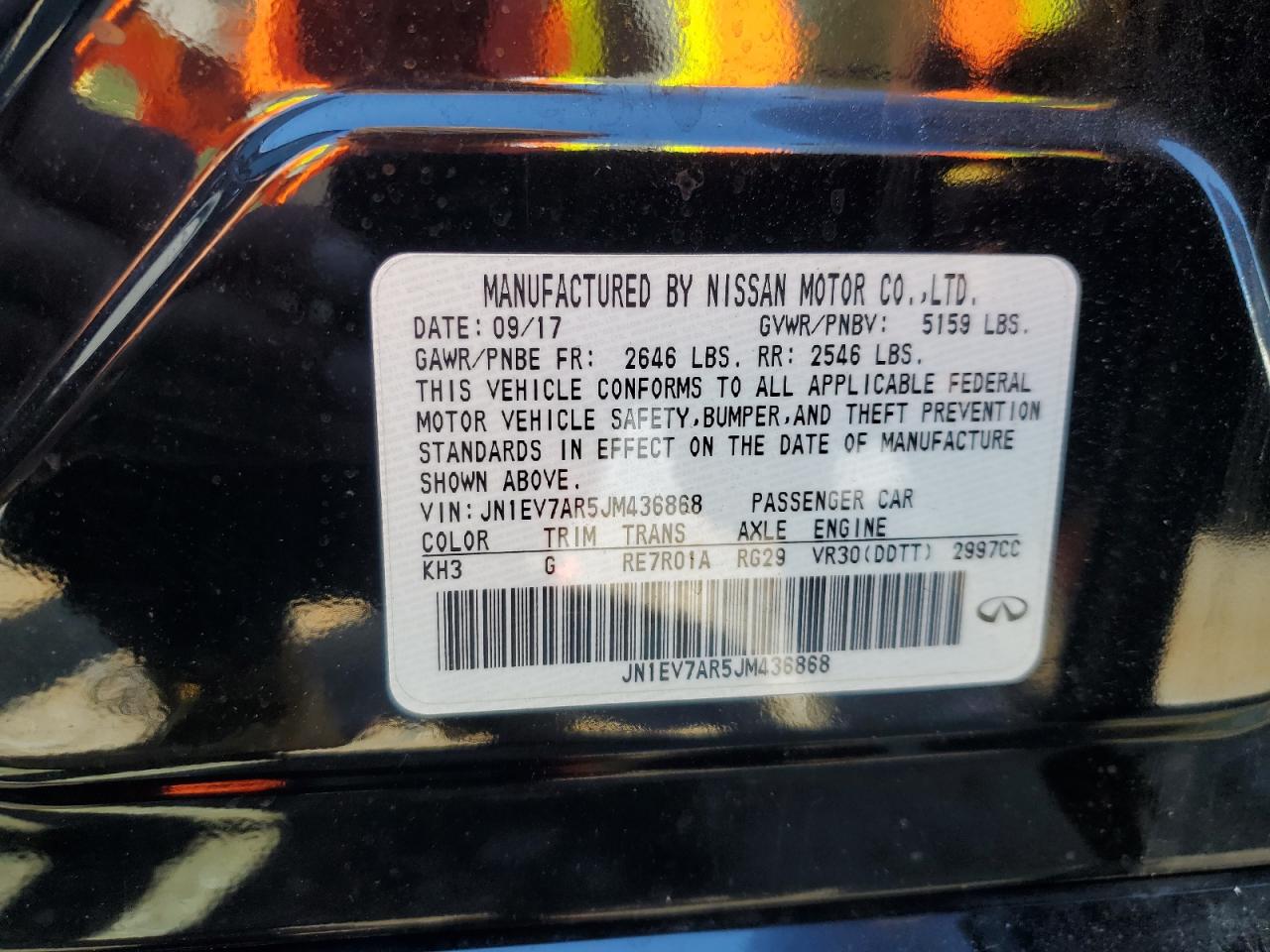 JN1EV7AR5JM436868 2018 Infiniti Q50 Luxe