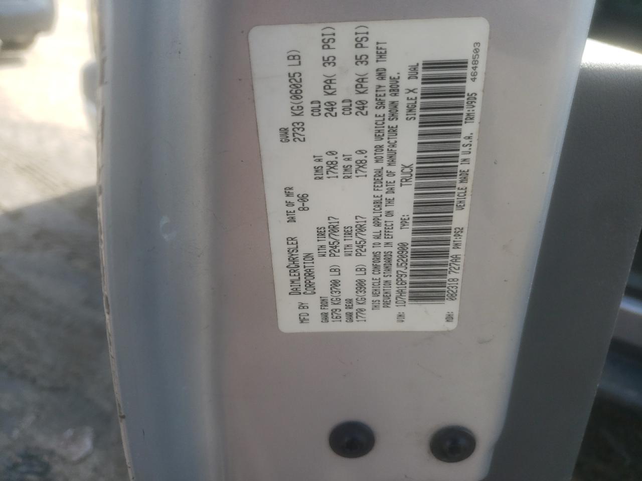 1D7HA16P97J520900 2007 Dodge Ram 1500 St