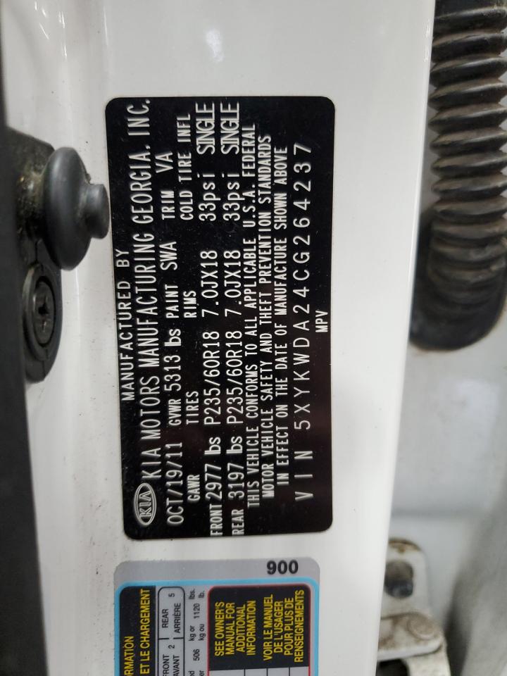 5XYKWDA24CG264237 2012 Kia Sorento Sx