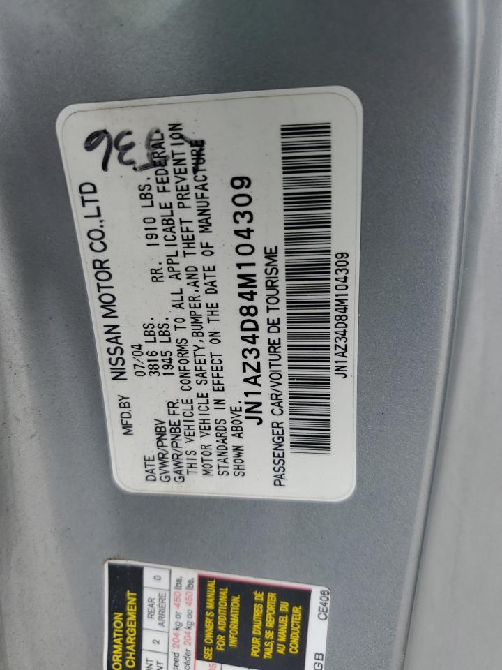 JN1AZ34D84M104309 2004 Nissan 350Z Coupe