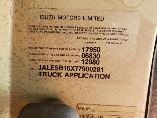 2007 Isuzu Nqr VIN: JALE5B16X77900281 Lot: 61878864