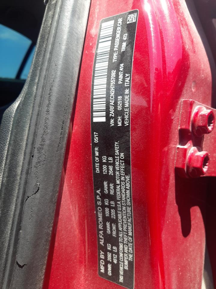 ZARFAECN2H7557092 2017 Alfa Romeo Giulia Ti