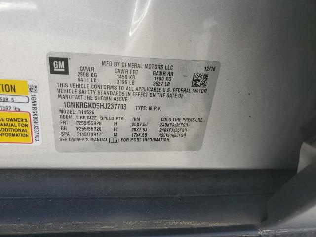 2017 CHEVROLET TRAVERSE L - 1GNKRGKD5HJ237703