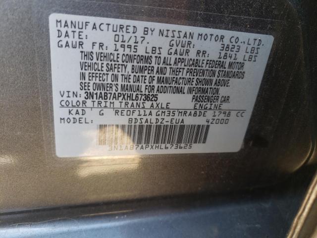 2017 Nissan Sentra S VIN: 3N1AB7APXHL673625 Lot: 60381734