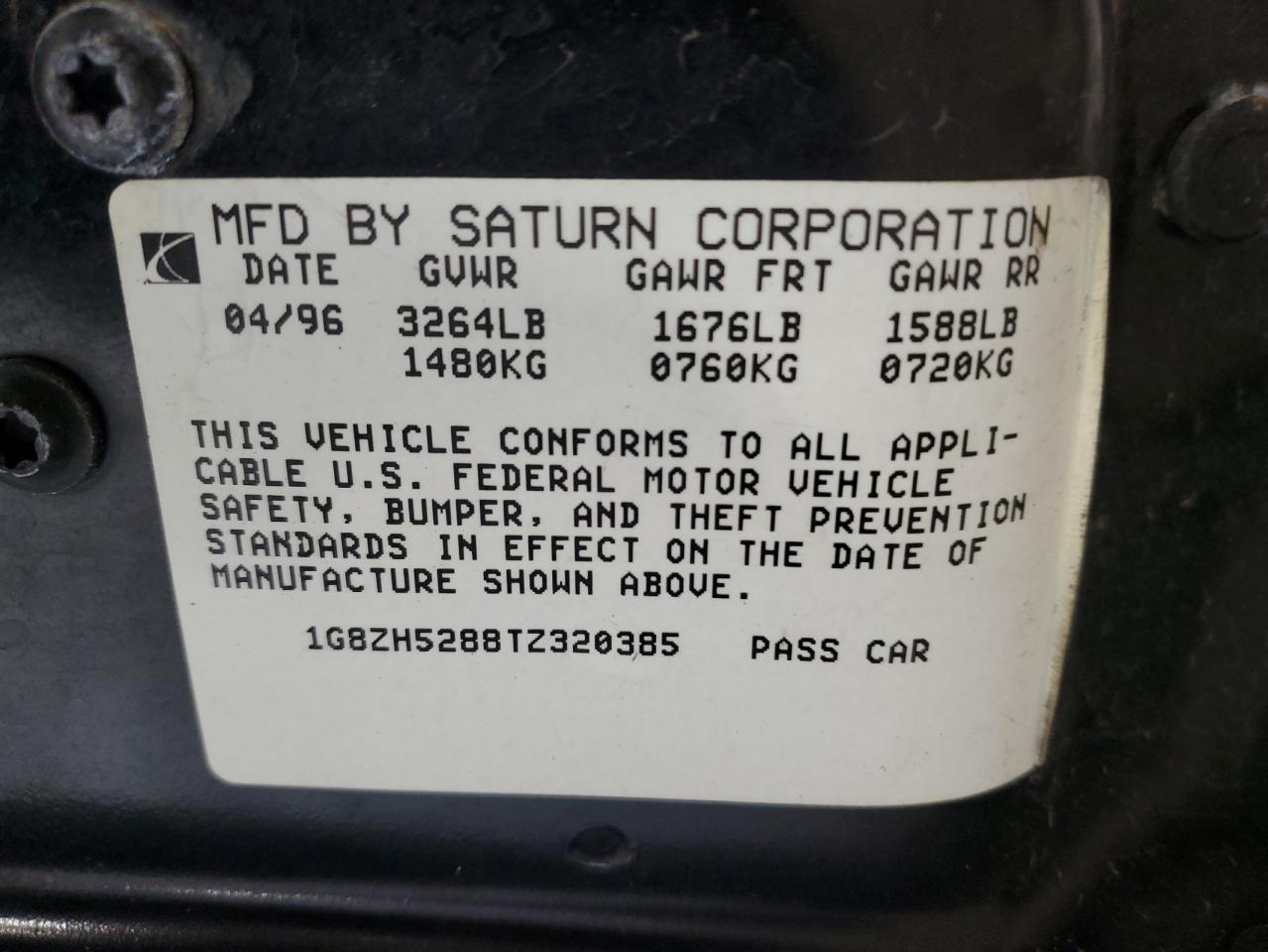 1G8ZH5288TZ320385 1996 Saturn Sl1