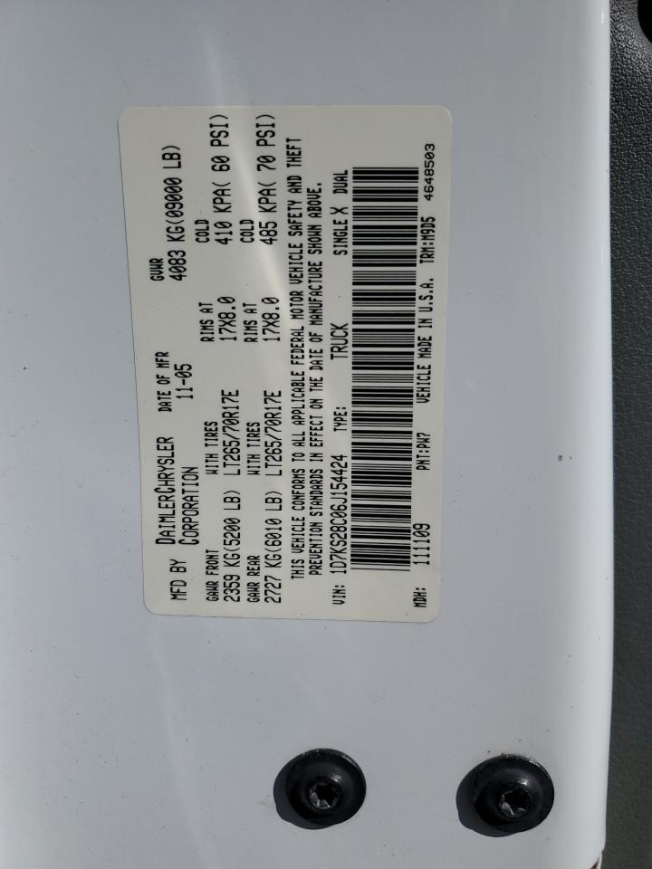 1D7KS28C06J154424 2006 Dodge Ram 2500 St