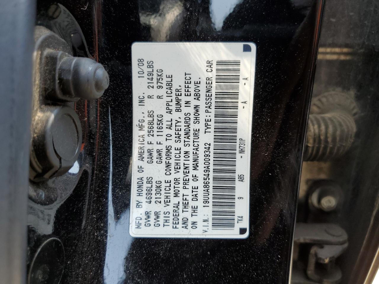 19UUA86549A009342 2009 Acura Tl