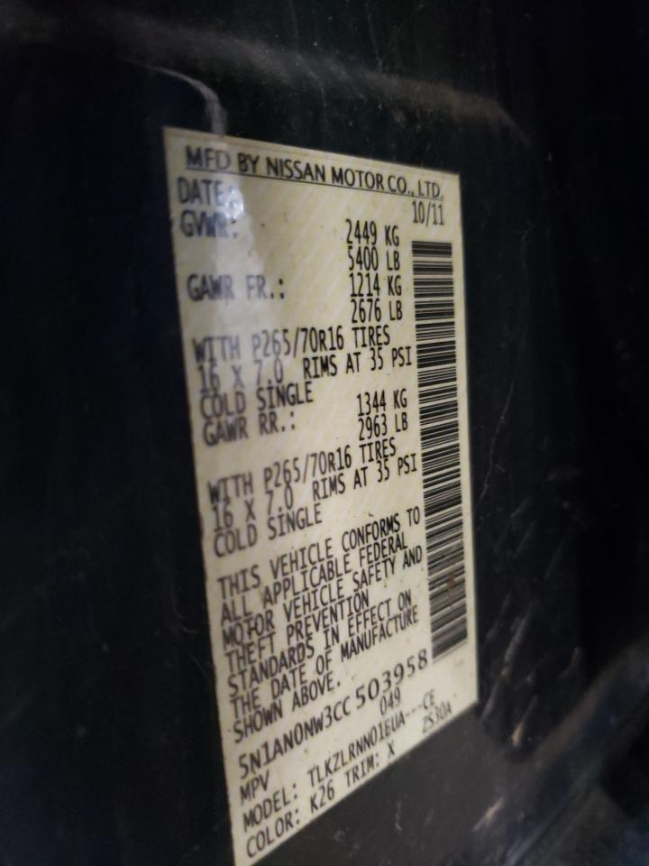 5N1AN0NW3CC503958 2012 Nissan Xterra Off Road