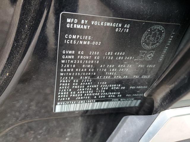 2016 VOLKSWAGEN TIGUAN COM WVGJV7AX1GW519913