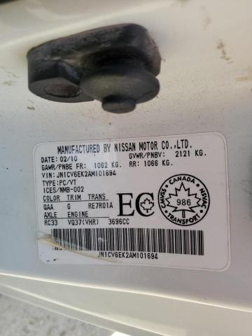 2010 INFINITI G37 BASE - JN1CV6EK2AM101694