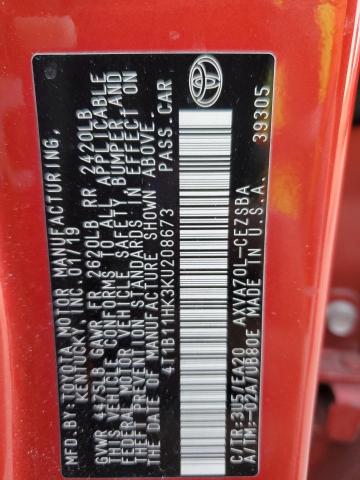 2019 TOYOTA CAMRY L 4T1B11HK3KU208673