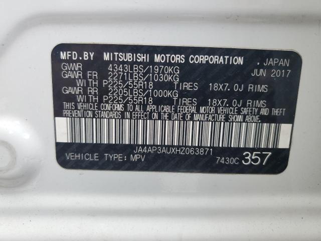 2017 MITSUBISHI OUTLANDER JA4AP3AUXHZ063871