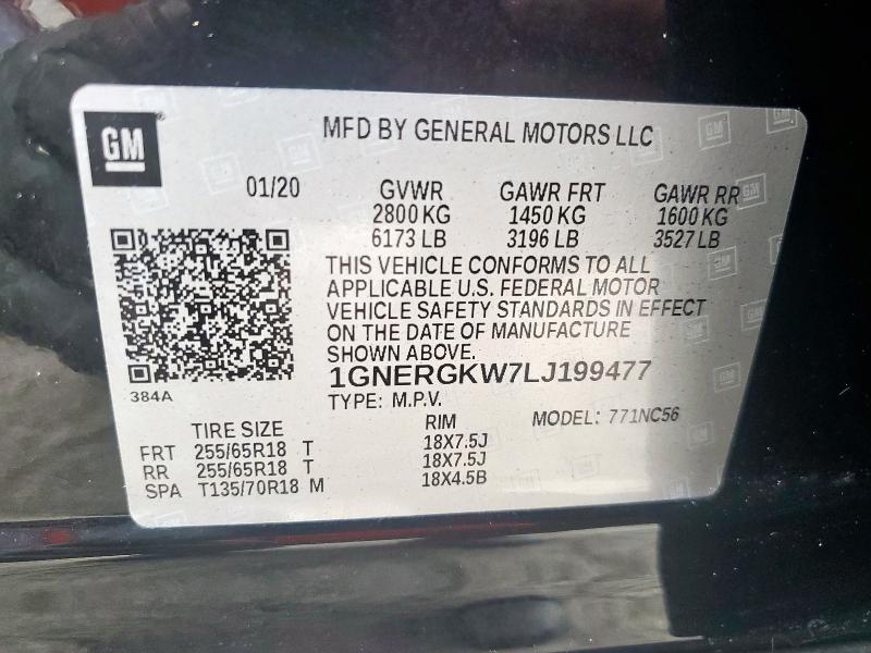 2020 CHEVROLET TRAVERSE L 1GNERGKW7LJ199477
