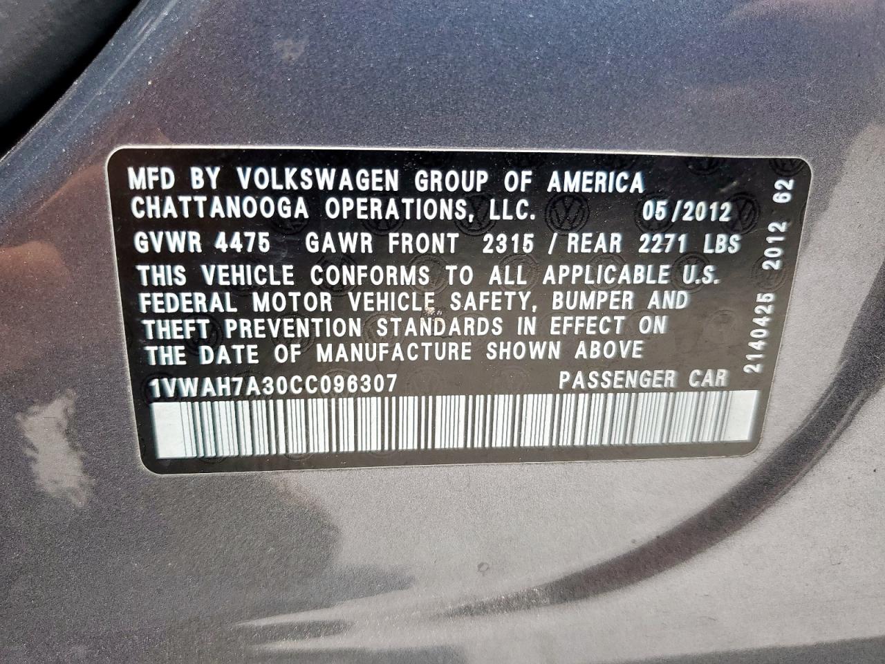 Volkswagen Passat s 2012