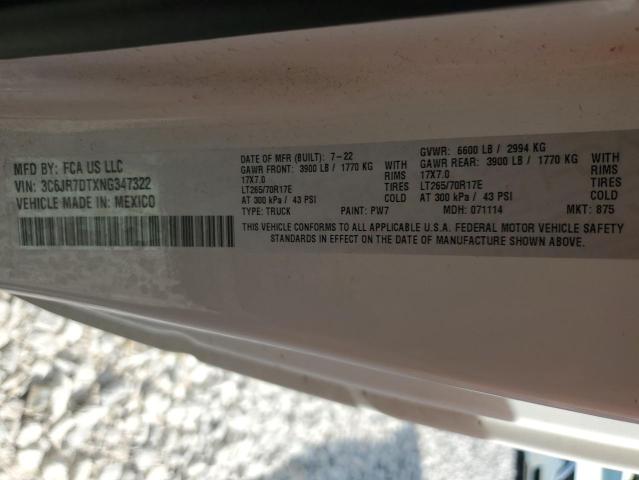 2022 RAM 1500 CLASS - 3C6JR7DTXNG347322