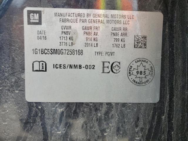 2016 CHEVROLET CRUZE LS 1G1BC5SM0G7258168