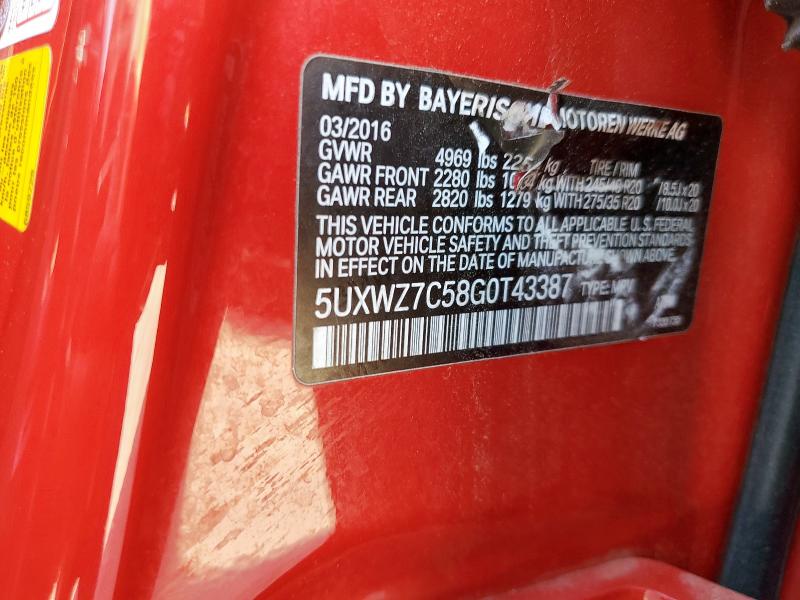 2016 BMW X3 SDRIVE2 - 5UXWZ7C58G0T43387