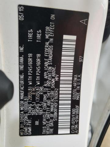 2015 TOYOTA HIGHLANDER - 5TDBKRFH0FS169042