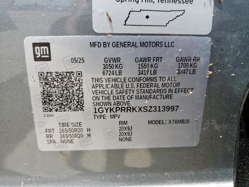 2025 CADILLAC LYRIQ LUXURY 1GYKPRRKXSZ313997