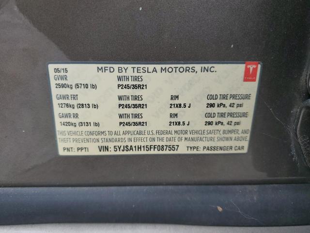 2015 TESLA MODEL S 85 5YJSA1H15FF087557