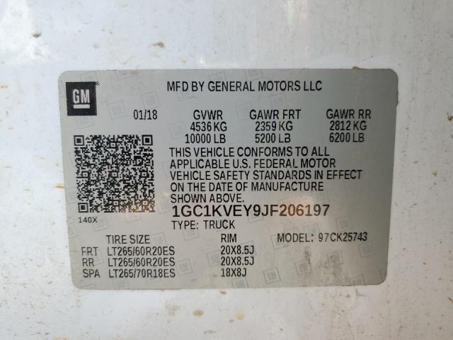 2018 CHEVROLET SILVERADO 1GC1KVEY9JF206197
