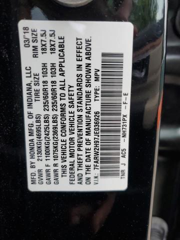 2018 HONDA CR-V TOURI 7FARW2H97JE036926