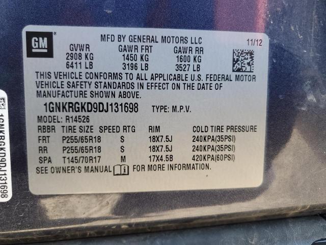 2013 CHEVROLET TRAVERSE L - 1GNKRGKD9DJ131698
