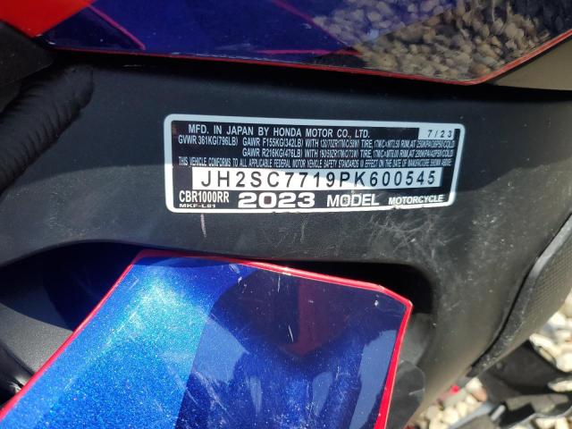 2023 HONDA CBR1000 RR JH2SC7719PK600545