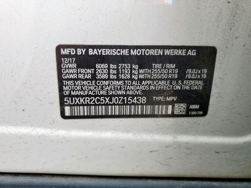 2018 BMW X5 SDRIVE3 - 5UXKR2C5XJ0Z15438