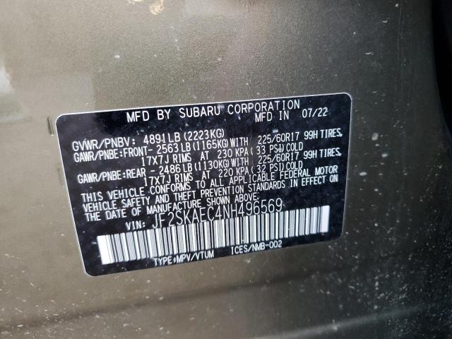 2022 SUBARU FORESTER P JF2SKAEC4NH496569