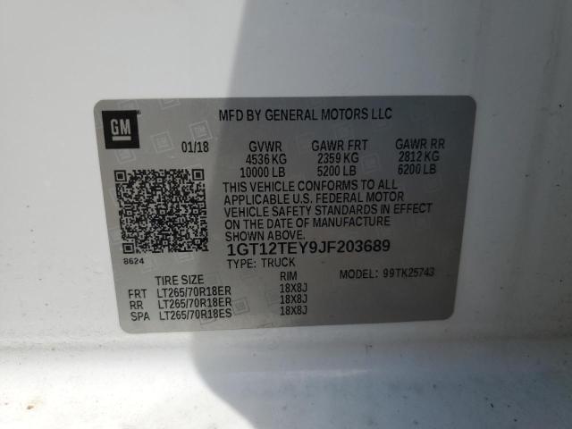 2018 GMC SIERRA K25 1GT12TEY9JF203689