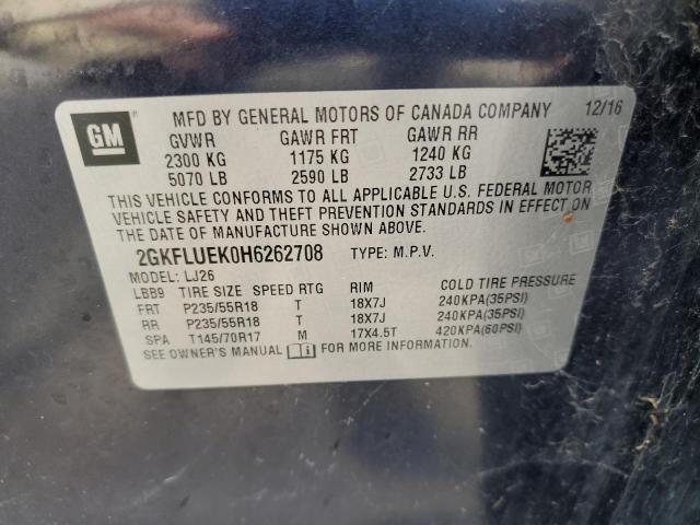 2017 GMC TERRAIN SL 2GKFLUEK0H6262708