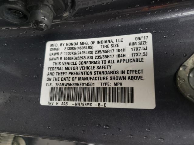 2017 HONDA CR-V LX 7FARW5H39HE014501