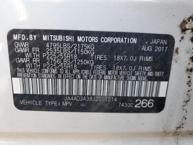 2018 MITSUBISHI OUTLANDER JA4AD3A38JZ001214