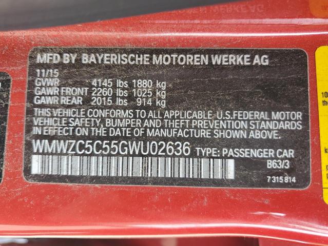 2016 MINI COOPER S C WMWZC5C55GWU02636