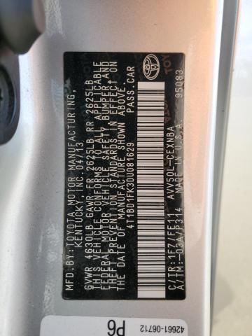 2013 TOYOTA CAMRY HYBR - 4T1BD1FK3DU081629