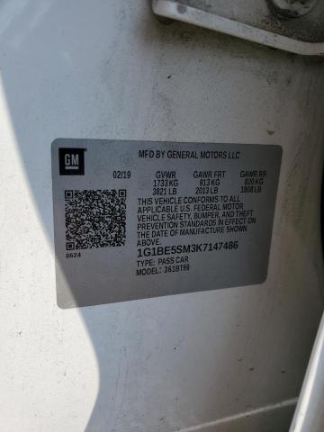 2019 CHEVROLET CRUZE LT - 1G1BE5SM3K7147486