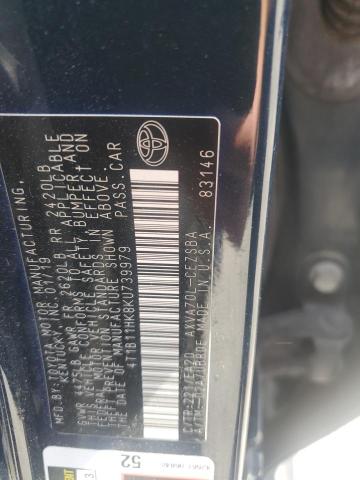 2019 TOYOTA CAMRY L - 4T1B11HK8KU739979