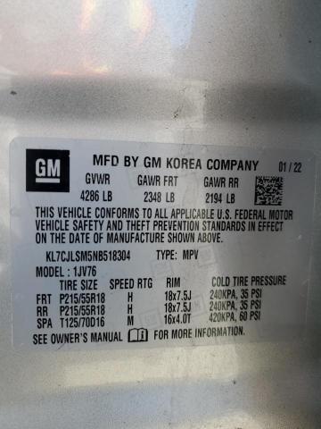 2022 CHEVROLET TRAX 1LT KL7CJLSM5NB518304