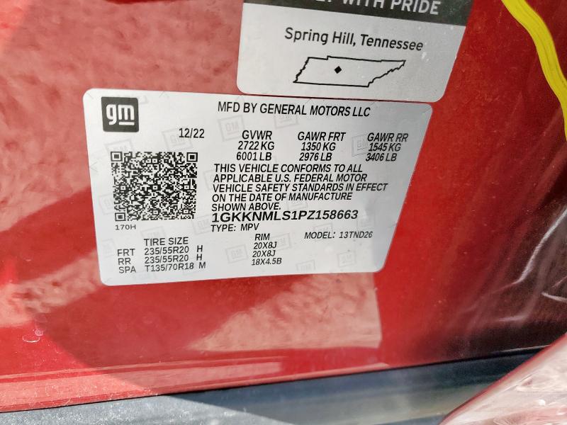 2023 GMC ACADIA SLT 1GKKNMLS1PZ158663