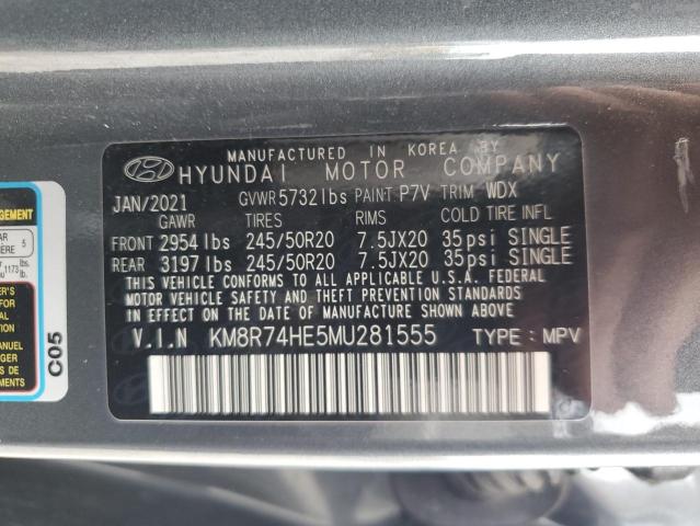 2021 HYUNDAI PALISADE C KM8R74HE5MU281555
