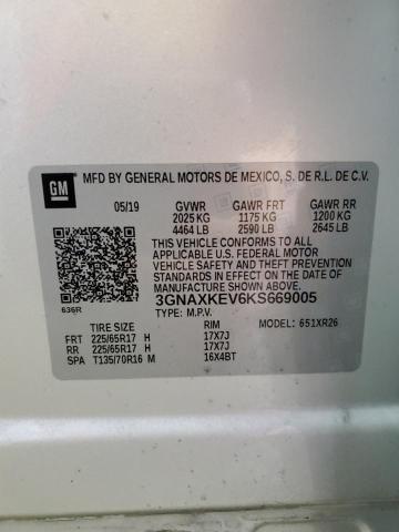 2019 CHEVROLET EQUINOX LT 3GNAXKEV6KS669005