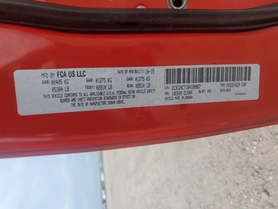 2016 DODGE CHARGER R/T 2C3CDXCT1GH120867